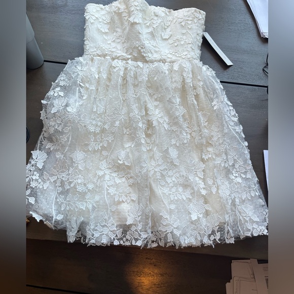 Gorgeous Monique Lluillier embroidered strapless mini dress - Picture 3 of 8